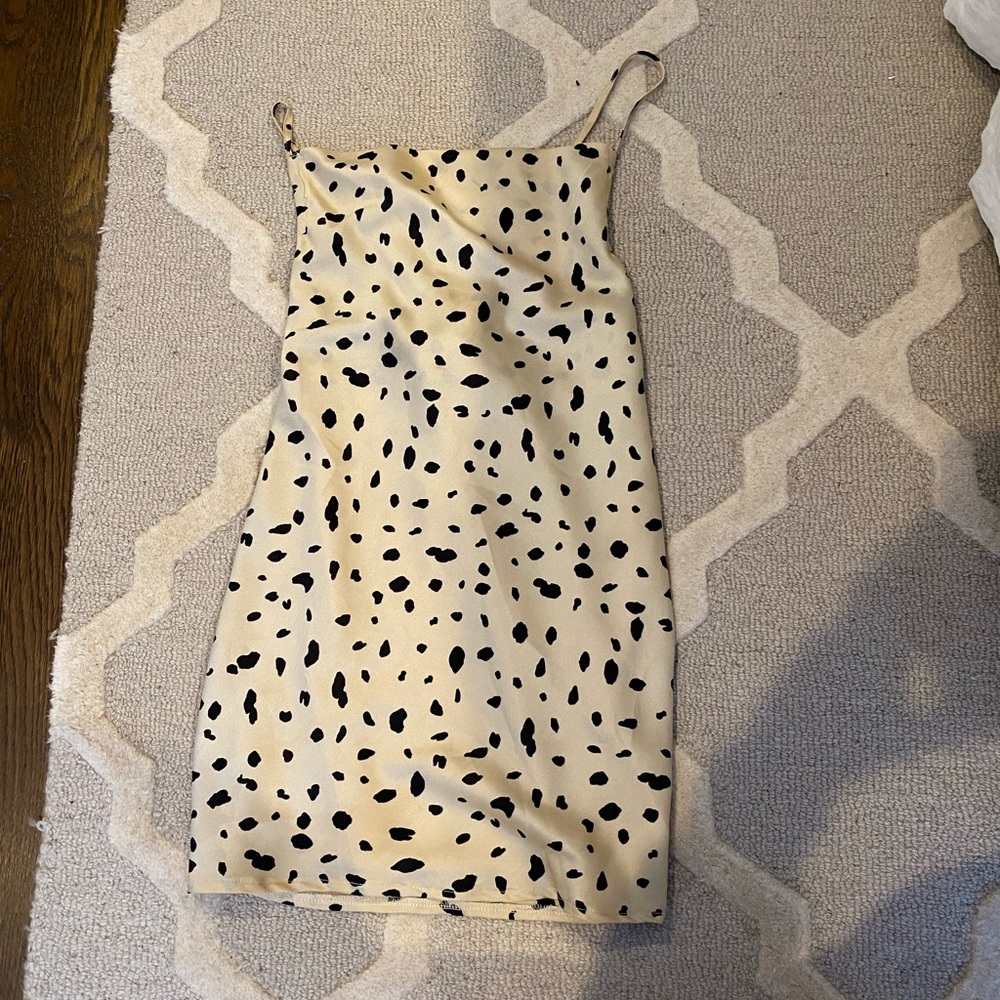 polka dot spotted mini dress